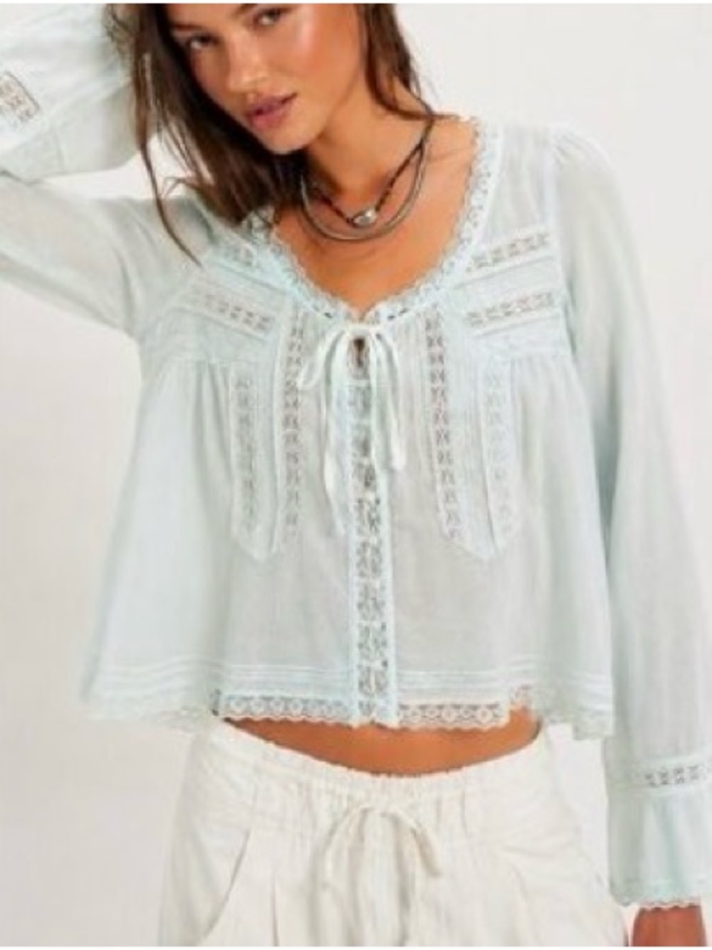 Free people forevermore top in ice blue